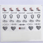 YZWLE 32 Styels Beauty DIY Black Lace Flower Sticker Nail Art Decals for Women Tips Water Transfer Accessory