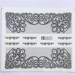YZWLE 32 Styels Beauty DIY Black Lace Flower Sticker Nail Art Decals for Women Tips Water Transfer Accessory