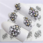 YZWLE 32 Styels Beauty DIY Black Lace Flower Sticker Nail Art Decals for Women Tips Water Transfer Accessory