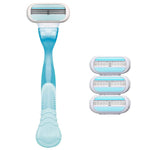 1pc Razor Handle + 4Pcs Razor Blades Skin Care Beauty Shaving Tool Women Safety Sharpener 3 Layer For Venuse Blade
