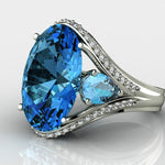 Women Ring Luxury Amazing Green Shiny White Zircon Ring Lady Engagement Beautifully Decorated Girlfriend Anniversary Gift