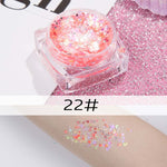 26 colors glitter eyeshadow powder rainbow gold silver pink flake long lasting waterproof face makeup seuqins gel AM082