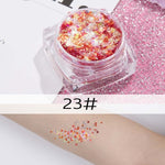 26 colors glitter eyeshadow powder rainbow gold silver pink flake long lasting waterproof face makeup seuqins gel AM082