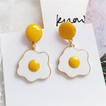 Fashion Creative personality beautiful stud earrings Popular wacky earrings temperament yolk stud earrings for women jewelry