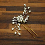 Rose Gold Prom Bride Bridesmaid Hair Accessories Pearl Hair Pin Clip Luxury Crystal Rhinestone Wedding Hairpins Sticks For Women