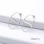 Oval Sun Design Earring Studs Elegant Fashion Women Jewelry Girl Gifts PEN001-S