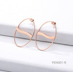 Oval Sun Design Earring Studs Elegant Fashion Women Jewelry Girl Gifts PEN001-S