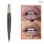 Pudaier 2 In 1 Double Head Lip Liner Pencil 1Pc Matte Waterproof Sexy Red Pigment Lasting Non-stick Cup Makeup Beauty Lips TSLM1