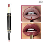 Pudaier 2 In 1 Double Head Lip Liner Pencil 1Pc Matte Waterproof Sexy Red Pigment Lasting Non-stick Cup Makeup Beauty Lips TSLM1