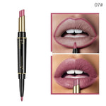 Pudaier 2 In 1 Double Head Lip Liner Pencil 1Pc Matte Waterproof Sexy Red Pigment Lasting Non-stick Cup Makeup Beauty Lips TSLM1