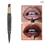 Pudaier 2 In 1 Double Head Lip Liner Pencil 1Pc Matte Waterproof Sexy Red Pigment Lasting Non-stick Cup Makeup Beauty Lips TSLM1