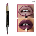 Pudaier 2 In 1 Double Head Lip Liner Pencil 1Pc Matte Waterproof Sexy Red Pigment Lasting Non-stick Cup Makeup Beauty Lips TSLM1