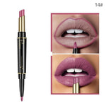 Pudaier 2 In 1 Double Head Lip Liner Pencil 1Pc Matte Waterproof Sexy Red Pigment Lasting Non-stick Cup Makeup Beauty Lips TSLM1