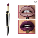 Pudaier 2 In 1 Double Head Lip Liner Pencil 1Pc Matte Waterproof Sexy Red Pigment Lasting Non-stick Cup Makeup Beauty Lips TSLM1
