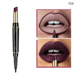Pudaier 2 In 1 Double Head Lip Liner Pencil 1Pc Matte Waterproof Sexy Red Pigment Lasting Non-stick Cup Makeup Beauty Lips TSLM1