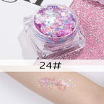 26 colors glitter eyeshadow powder rainbow gold silver pink flake long lasting waterproof face makeup seuqins gel AM082
