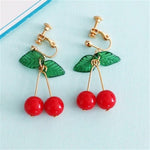 hot red Cherry earrings eardrop Sweet fruit fresh cherry eardrop female fashion youth beautiful girl students earrings for women