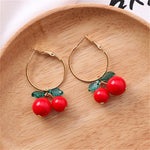 hot red Cherry earrings eardrop Sweet fruit fresh cherry eardrop female fashion youth beautiful girl students earrings for women