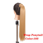 AOSI Straight Clip In Hair Tail False Hair 24" Ponytail Hairpiece With Hairpins Synthetic Pony Tail Hair Extensions For Women