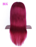 HairUGo 4x4 Lace Closure Wigs 99J Brazlian Remy Straight Lace Closure Human Hair Wigs For Black Women Human Hair Wig Pre Plucked