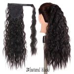 AOOSOO 24 inch Silky Straight Synthetic Clip in Drawstring Ponytail Hairpieces for Women Hair Extension High Temperature Fiber