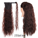 AOOSOO 24 inch Silky Straight Synthetic Clip in Drawstring Ponytail Hairpieces for Women Hair Extension High Temperature Fiber