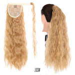 AOOSOO 24 inch Silky Straight Synthetic Clip in Drawstring Ponytail Hairpieces for Women Hair Extension High Temperature Fiber