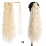 AOOSOO 24 inch Silky Straight Synthetic Clip in Drawstring Ponytail Hairpieces for Women Hair Extension High Temperature Fiber