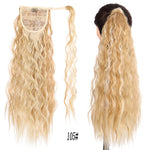 AOOSOO 24 inch Silky Straight Synthetic Clip in Drawstring Ponytail Hairpieces for Women Hair Extension High Temperature Fiber