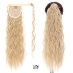 AOOSOO 24 inch Silky Straight Synthetic Clip in Drawstring Ponytail Hairpieces for Women Hair Extension High Temperature Fiber