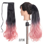 AOOSOO 24 inch Silky Straight Synthetic Clip in Drawstring Ponytail Hairpieces for Women Hair Extension High Temperature Fiber