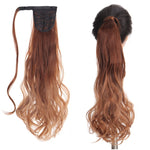 AOOSOO 24 inch Silky Straight Synthetic Clip in Drawstring Ponytail Hairpieces for Women Hair Extension High Temperature Fiber