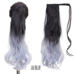 AOOSOO 24 inch Silky Straight Synthetic Clip in Drawstring Ponytail Hairpieces for Women Hair Extension High Temperature Fiber