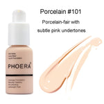 PHOERA 30ml Foundation Makeup Primer Whitening Concealer Moisturizer Long Wear Oil Control Liquid Foundation Base Makeup TSLM2