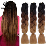 Spring sunshine 24inch Long Ombre Jumbo Braiding Hair Synthetic Crochet Braids Hair Extensions Yaki Braid for Women 100g