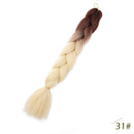 Spring sunshine 24inch Long Ombre Jumbo Braiding Hair Synthetic Crochet Braids Hair Extensions Yaki Braid for Women 100g