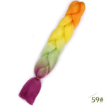 Spring sunshine 24inch Long Ombre Jumbo Braiding Hair Synthetic Crochet Braids Hair Extensions Yaki Braid for Women 100g