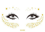 2019 New Gold Face Temporary Tattoo Waterproof Blocked Freckles Makeup Stickers Eye Decal Wholesale