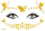 2019 New Gold Face Temporary Tattoo Waterproof Blocked Freckles Makeup Stickers Eye Decal Wholesale