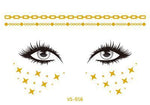 2019 New Gold Face Temporary Tattoo Waterproof Blocked Freckles Makeup Stickers Eye Decal Wholesale