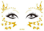 2019 New Gold Face Temporary Tattoo Waterproof Blocked Freckles Makeup Stickers Eye Decal Wholesale