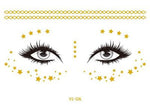 2019 New Gold Face Temporary Tattoo Waterproof Blocked Freckles Makeup Stickers Eye Decal Wholesale