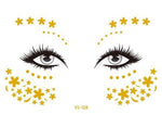 2019 New Gold Face Temporary Tattoo Waterproof Blocked Freckles Makeup Stickers Eye Decal Wholesale