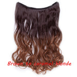 S-noilite 20inch Invisible Wire No Clip One Piece Halo Hair Extension flip in false hair Hairpieces Synthetic hair for women