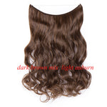 S-noilite 20inch Invisible Wire No Clip One Piece Halo Hair Extension flip in false hair Hairpieces Synthetic hair for women