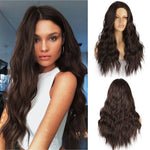 AISI HAIR Long Wavy Ombre Blonde Wig Platinum Blonde Synthetic Wigs for African American Women Two Tone Natural Middle Part Wig