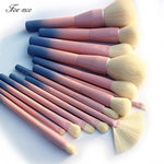 Gradient Color Pro 14pcs Makeup Brushes Set Cosmetic Powder Foundation Eyeshadow Eyeliner Brush Kits Make Up Brush Tool