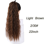 AILIADE 22inches High Temperature Fiber Hairpieces Long Curly Synthetic Drawstring Clip Ponytail Hair Extensions for Women