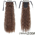 AILIADE 22inches High Temperature Fiber Hairpieces Long Curly Synthetic Drawstring Clip Ponytail Hair Extensions for Women