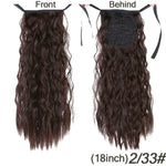 AILIADE 22inches High Temperature Fiber Hairpieces Long Curly Synthetic Drawstring Clip Ponytail Hair Extensions for Women
